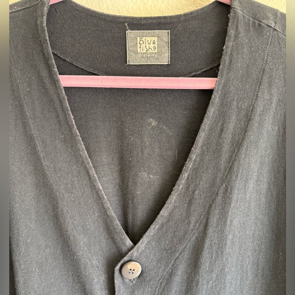 BLUE FISH Lagenlook  Airy Cotton Tie-Back Tunic Top Cover Pockets - Picture 7 of 12